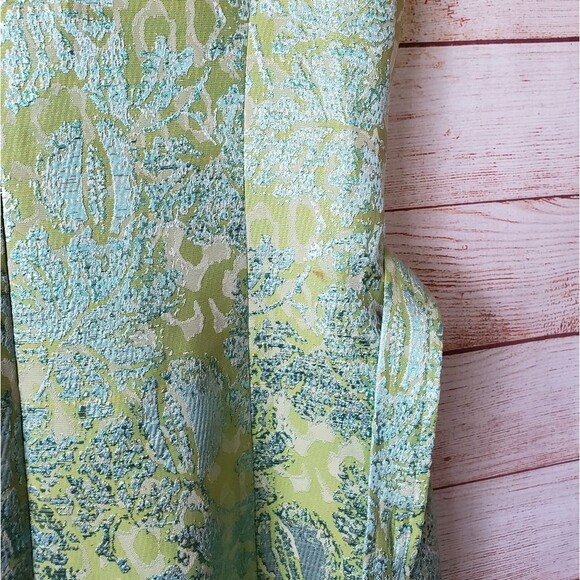 Ricki Freeman Teri Jon Floral Brocade Metallic Embellished Belt Sheath Dress - Picture 11 of 12